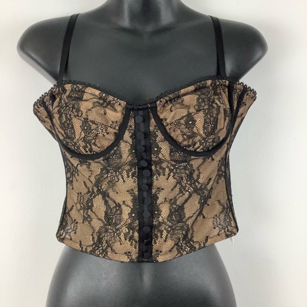 NWT Jonathan Simkhai Eve Bustier Top in Black Multi - Picture 2 of 6